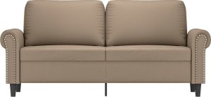 vidaXL 2-osobowa sofa, kolor cappuccino, 140 cm, sztuczna skóra 3