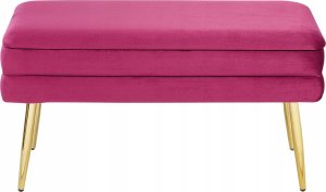 Beliani Ławka ze schowkiem do sypialni burgundowa DURHAM 4