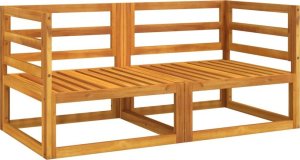 vidaXL Moduł sofy narożnej, 2 szt, z jasnoszarymi poduszkami, akacja 4