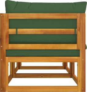 vidaXL Moduł sofy narożnej, 2 szt, z zielonymi poduszkami, akacja 5