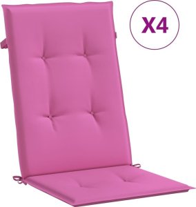 vidaXL Poduszki na krzesła ogrodowe, 4 szt., różowe, tkanina 2