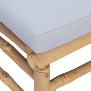 vidaXL 2-cz. zestaw mebli do ogrodu, jasnoszare poduszki, bambus 7