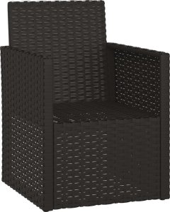 vidaXL Fotel ogrodowy z poduszką, czarny, polirattan 3