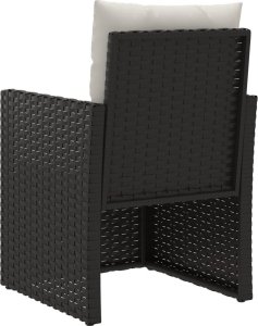 vidaXL Fotel ogrodowy z poduszką, czarny, polirattan 6