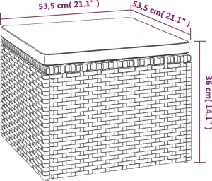 vidaXL 3-os. sofa ogrodowa z daszkiem i podnóżkiem, polirattan, czarna 11