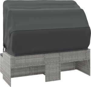 vidaXL 3-os. sofa ogrodowa z daszkiem i podnóżkiem, szara, polirattan 5