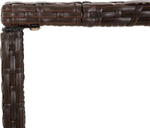 vidaXL Stolik barowy ze szklanym blatem, brązowy, 180x70x110 cm 5
