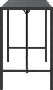 vidaXL Stolik barowy ze szklanym blatem, czarny, 180x70x110 cm 4