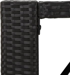 vidaXL Stolik barowy ze szklanym blatem, czarny, 185x80x110 cm 5