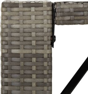 vidaXL Stolik barowy ze szklanym blatem, szary, 185x80x110 cm 5