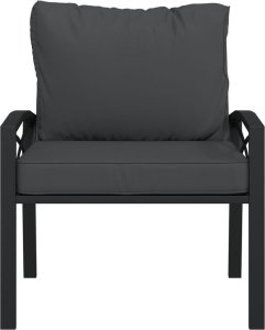vidaXL Krzesła ogrodowe z szarymi poduszkami, 2 szt, 68x76x79 cm, stal 4