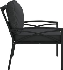 vidaXL Krzesła ogrodowe z szarymi poduszkami, 2 szt, 68x76x79 cm, stal 5