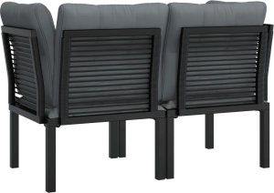vidaXL Narożny moduł sofy z poduszkami, 2 szt, czarno-szary, rattan PE 5