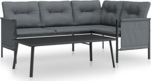 vidaXL 2-cz. zestaw wypoczynkowy do ogrodu, antracytowy, stal 2