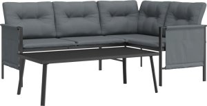 vidaXL 2-cz. zestaw wypoczynkowy do ogrodu, antracytowy, stal 3