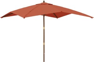 vidaXL Parasol ogrodowy na drewnianym słupku, terakota, 300x300x273 cm 2