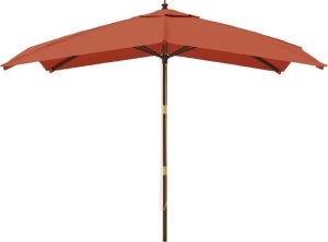 vidaXL Parasol ogrodowy na drewnianym słupku, terakota, 300x300x273 cm 3