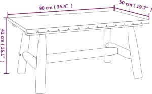vidaXL Stolik kawowy, 90x50x41 cm, lite drewno świerkowe 6