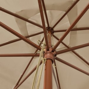vidaXL Parasol ogrodowy na drewnianym słupku, taupe, 300x300x273 cm 5