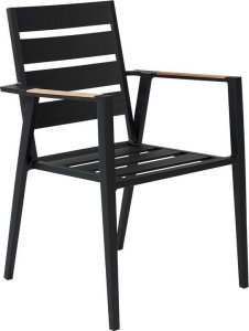 Beliani Zestaw ogrodowy stół i 4 krzesła czarny z poduszkami szarymi OLMETTO/TAVIANO 9