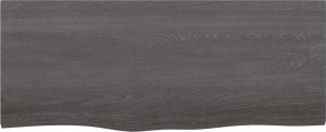 vidaXL Półka, ciemnoszara, 100x40x6 cm, wykończone lite drewno dębowe 2