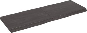 vidaXL Blat stołu, ciemnoszary, 140x50x6 cm, dąb z naturalną krawędzią 2