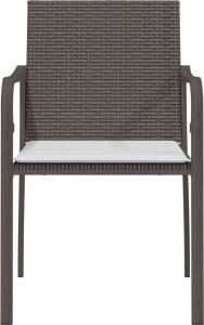 vidaXL Krzesła ogrodowe z poduszkami, 2 szt., brązowe, 56x59x84 cm 4