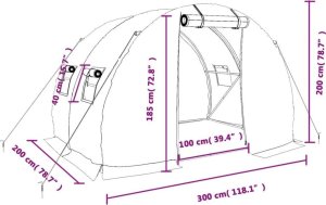 vidaXL Szklarnia ze stalową ramą, zielona, 6 m, 3x2x2 m 12