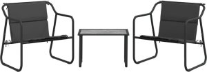 vidaXL 3-cz. zestaw wypoczynkowy do ogrodu, z poduszkami, antracytowy 3
