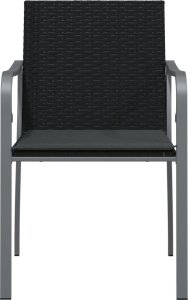 vidaXL Krzesła ogrodowe z poduszkami, 2 szt., czarne, 56x59x84 cm 4