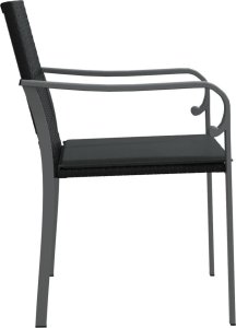 vidaXL Krzesła ogrodowe z poduszkami, 2 szt., czarne, 56x59x84 cm 5