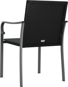 vidaXL Krzesła ogrodowe z poduszkami, 2 szt., czarne, 56x59x84 cm 6