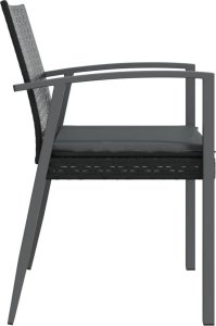 vidaXL Krzesła ogrodowe z poduszkami, 2 szt., czarne, 56,5x57x83 cm 5