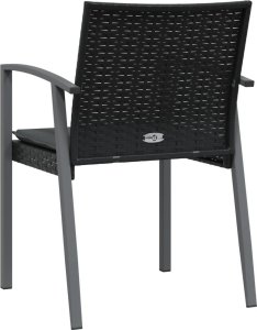 vidaXL Krzesła ogrodowe z poduszkami, 2 szt., czarne, 56,5x57x83 cm 6