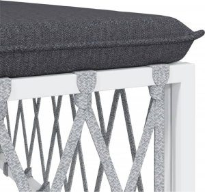 vidaXL Narożny moduł sofy ogrodowej z poduszkami, biała, plecionka 6