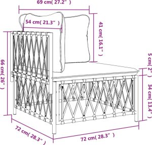 vidaXL Narożny moduł sofy ogrodowej z poduszkami, biała, plecionka 8