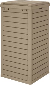 Skrzynia ogrodowa vidaXL Zewnętrzny kosz na śmieci, jasnobrązowy, 41x41x86 cm, PP 7