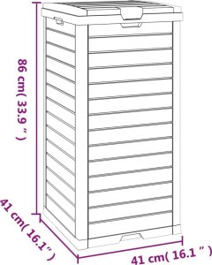 Skrzynia ogrodowa vidaXL Zewnętrzny kosz na śmieci, jasnobrązowy, 41x41x86 cm, PP 10