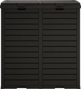 Skrzynia ogrodowa vidaXL Zewnętrzny kosz na śmieci, czarny, 78x41x86 cm, polipropylen 5