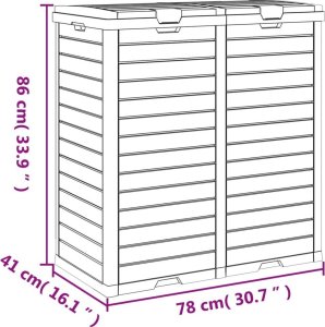 Skrzynia ogrodowa vidaXL Zewnętrzny kosz na śmieci, czarny, 78x41x86 cm, polipropylen 10