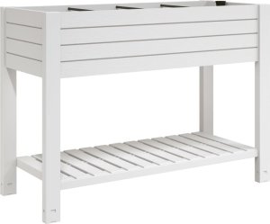 vidaXL Donica do podwyższonej rabaty, biała, 110x45x79 cm, PP 2