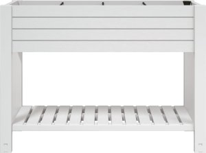 vidaXL Donica do podwyższonej rabaty, biała, 110x45x79 cm, PP 3