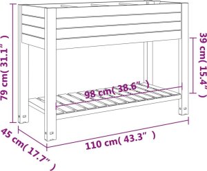 vidaXL Donica do podwyższonej rabaty, biała, 110x45x79 cm, PP 7
