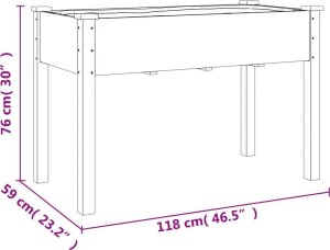 vidaXL Kwietnik z wyściółką, brązowy, 118x59x76 cm, drewno jodłowe 8