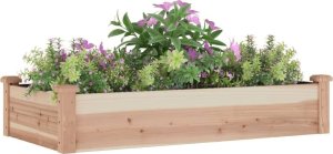 vidaXL Podwyższona rabata z wyściółką, 120x60x25 cm, drewno jodłowe 3