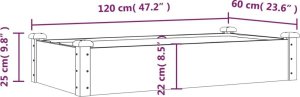 vidaXL Podwyższona rabata z wyściółką, 120x60x25 cm, drewno jodłowe 8