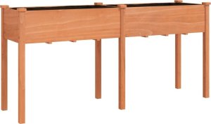 vidaXL Kwietnik z wyściółką, brązowy, 161x45x76 cm, drewno jodłowe 2