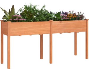 vidaXL Kwietnik z wyściółką, brązowy, 161x45x76 cm, drewno jodłowe 3