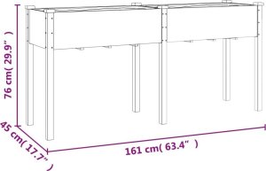 vidaXL Kwietnik z wyściółką, brązowy, 161x45x76 cm, drewno jodłowe 8