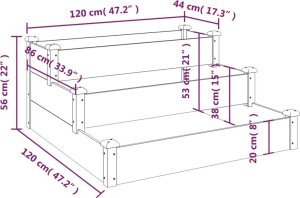 vidaXL 120x120x56 cm, lite drewno jodłowe 7